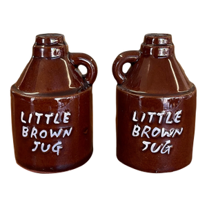 Mid 20th Century Ceramic "Little Brown Jug" Salt and Pepper Shakers - Japan