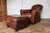 Art Deco Vintage Leather Club Chair With Ottoman, Circa 1980s For Sale - Image 3 of 18