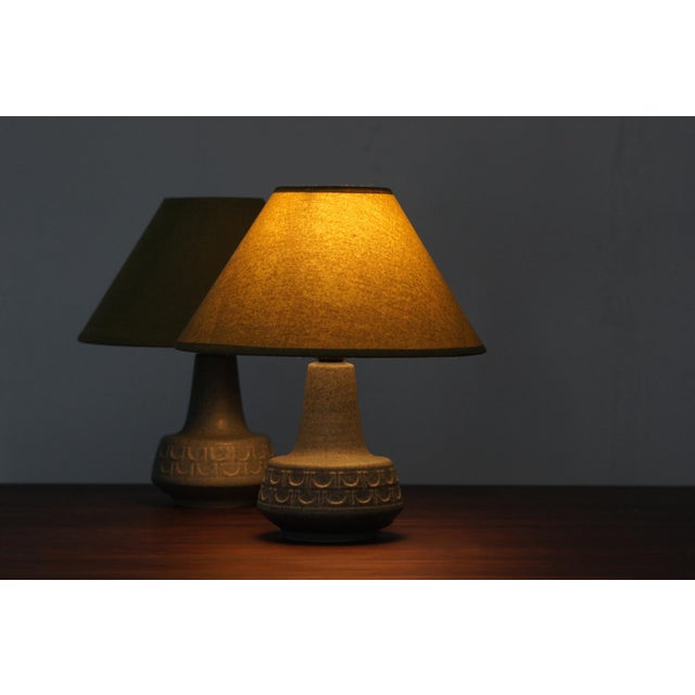 Scandinavian Ceramic Table Lamps, Set of 2 For Sale - Image 4 of 5