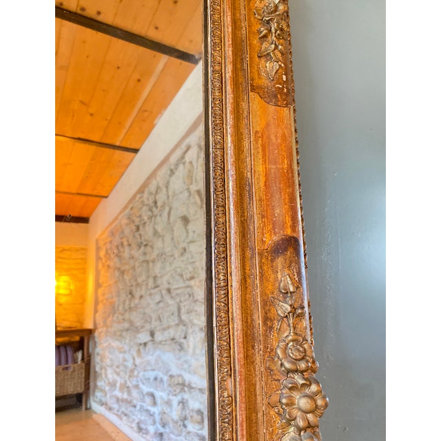 Wood Antique Empire Stucco and Gilt Wood Mirror, 1800s For Sale - Image 7 of 11