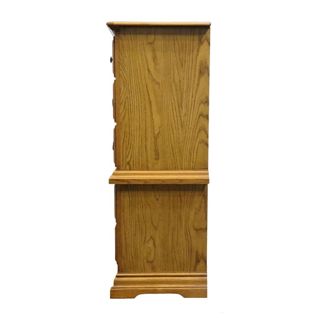 Broyhill Premier Early American Country Style Solid Oak 37" Chest on Chest 6510-41 For Sale - Image 10 of 13