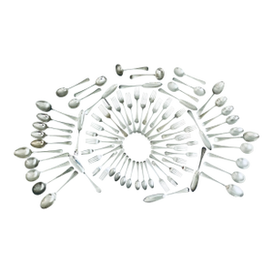 Antique English Plated Silver Estate Set by William & George Sissons of Sheffield- Service for 8 (74 Pieces)