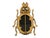 Craft Large Vintage Gold Black Gold and Glass Beetle Brooch For Sale - Image 4 of 6