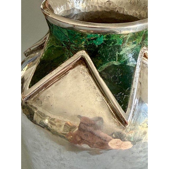 Add a touch of Brutalist elegance to your collection with this stunning mixed-media Taxco vase signed by Emilia Castillo,...
