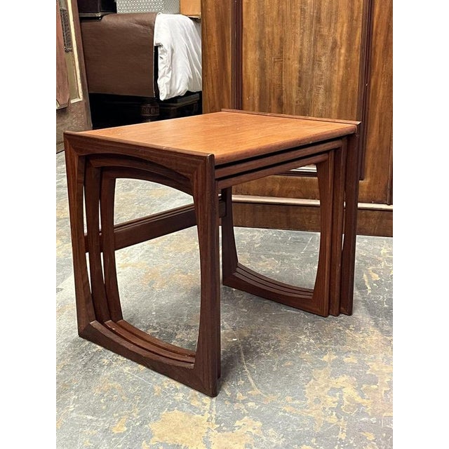 G-Plan Mid Century Nest Of Tables Table 1. 49 cms tall, 53 cms wide, 43 cms depth Tabke 2. 46 cns tall, 48 cms wide, 39...