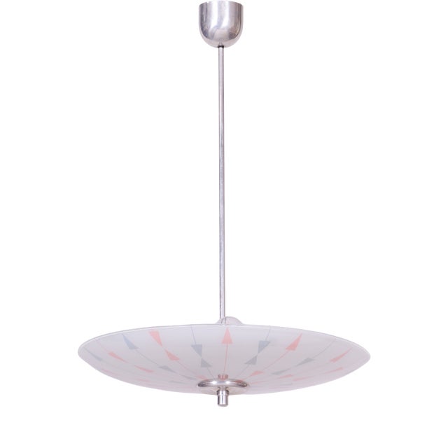 Mid-Century Chandelier in Chromed Steel by Napako, Czech, 1950s For Sale