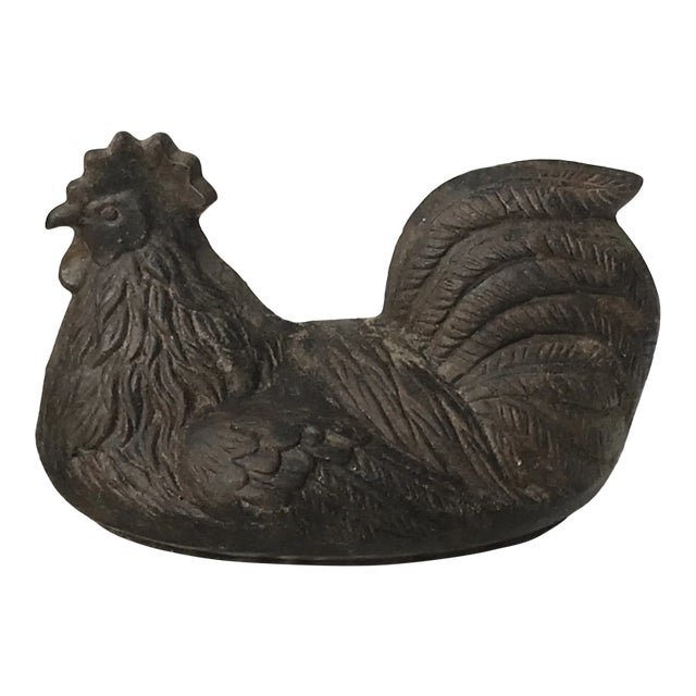 Vintage Cast Iron Rooster Door Stop For Sale