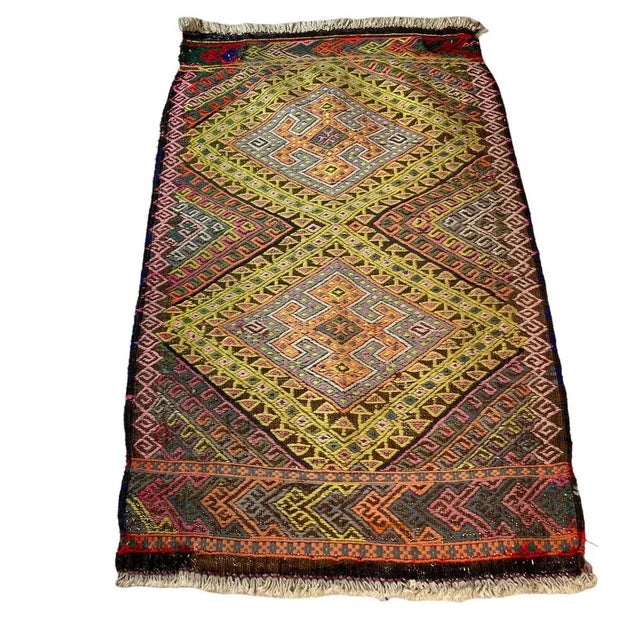 Small Anatolian Turkish Kilim Rug For Sale - Image 4 of 11
