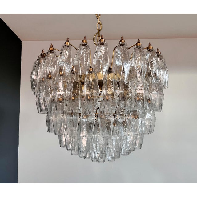 Glass Murano Glass Chandelier with 111 Polyedry, 1990s For Sale - Image 7 of 18