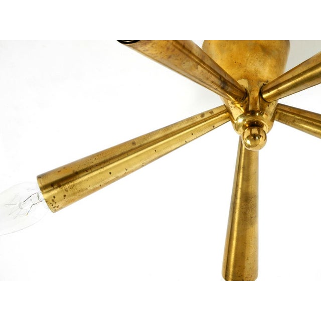 Mid-Century Modern Sputnik Brass Ceiling Lamp with Five Arms, 1950s For Sale - Image 10 of 18