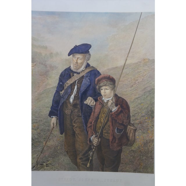 Late 19th Century Antique William Wellstood Steady Johnnie Fishing Engraving After Erskine Nicol For Sale - Image 5 of 15