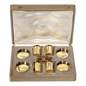 Late 20th Century Hermès Paris & Ravinet D’Enfert French Silver-Gilt Smoking Set- 9 Pieces