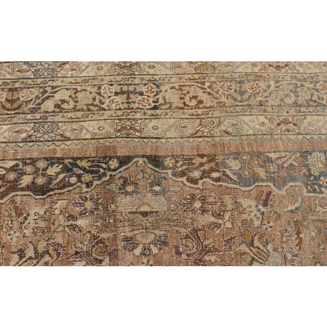 Antique Persian Bidjar Rug With Intricate Floral Medallion 8'9" X 11'5" For Sale - Image 10 of 12