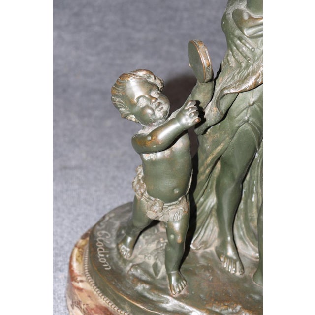 1920's Antique Bronze Statue of Children Playing Signed Clodion For Sale - Image 13 of 16