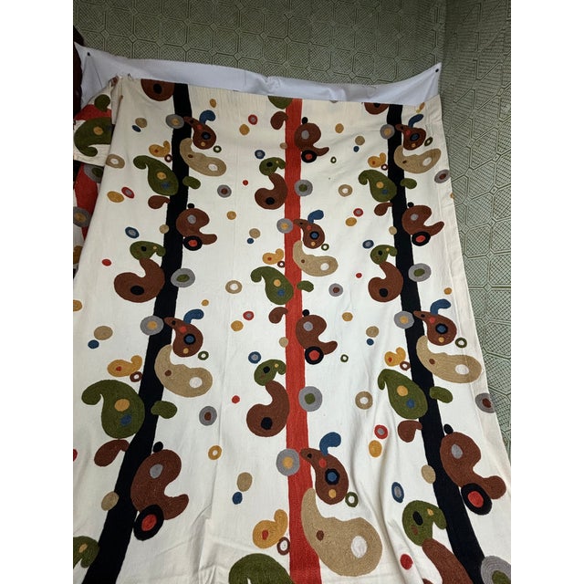 Abstract Clarence House Wool on Cotton Abstract Crewelwork For Sale - Image 3 of 7