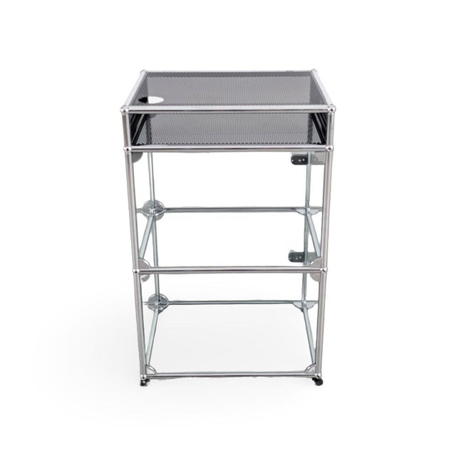 Postmodern Hifi Metal Record Cabinet in Glass by Fritz Haller for USM Haller For Sale - Image 3 of 9