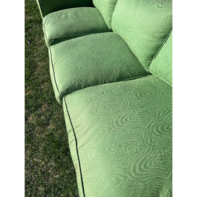 Kelly Green Vintage Avery Boardman Down Filled Couch For Sale - Image 8 of 11