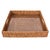 Boho Chic Artifacts Rattan Square Serving Ottoman Trays with Glass Insert in Brown, Medium For Sale - Image 3 of 3