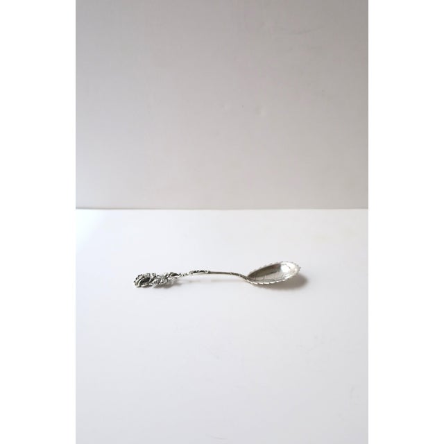 Metal Late 19th Century Sterling Silver Spoon, Rose Flower Botanical Design, Victorian For Sale - Image 7 of 8