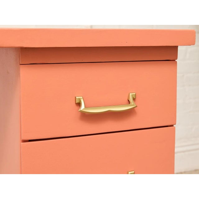 Peach Vintage Peach Single Pedestal Desk For Sale - Image 8 of 9