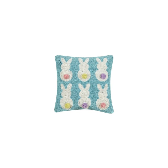 Traditional Bunny Backs Hook Pillow, 10" x 10" For Sale - Image 3 of 3