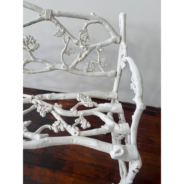 Victorian Cast Iron Rustic Oak Vine & Serpent Bench, James Haywood C. 1860 For Sale - Image 9 of 11