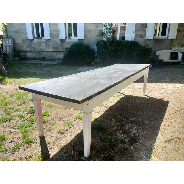 White Large Antique Wood Table For Sale - Image 8 of 8