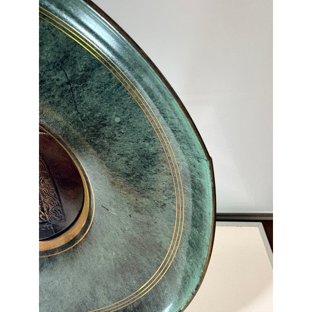 Pal-Bell Judaica Charger by Maurice Ascalon, Israel, 1939–1950, Verdigris Metal Wall Plaque For Sale - Image 4 of 7