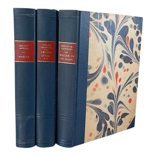 Mid-Century Marble Pattern Decorative Books- Set of 3 For Sale
