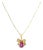 Oval Ruby Within A Ribbon Necklace 14k Yellow Gold 16" For Sale