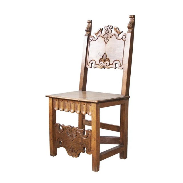 Wood Antique Walnut Chair For Sale - Image 7 of 7