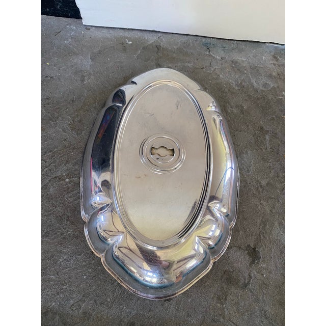 1950s Cohr Denmark Mid Century Scalloped Serving Dish Platter Atla Electro Plate Nickel Silver Epns For Sale - Image 12 of 12