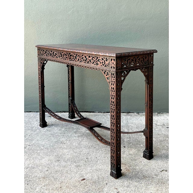 Vintage Carved Fretwork Console Table For Sale - Image 10 of 12