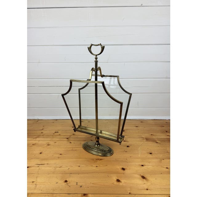 Vintage Hollywood Regency Magazine Rack in Brass and Glass, 1950s For Sale - Image 4 of 11