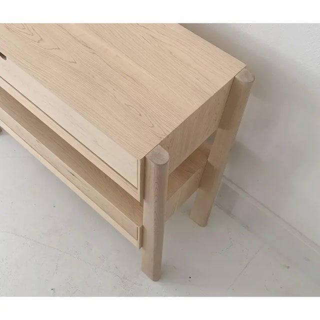 Modern Custom Oak Bedside Table For Sale - Image 3 of 3