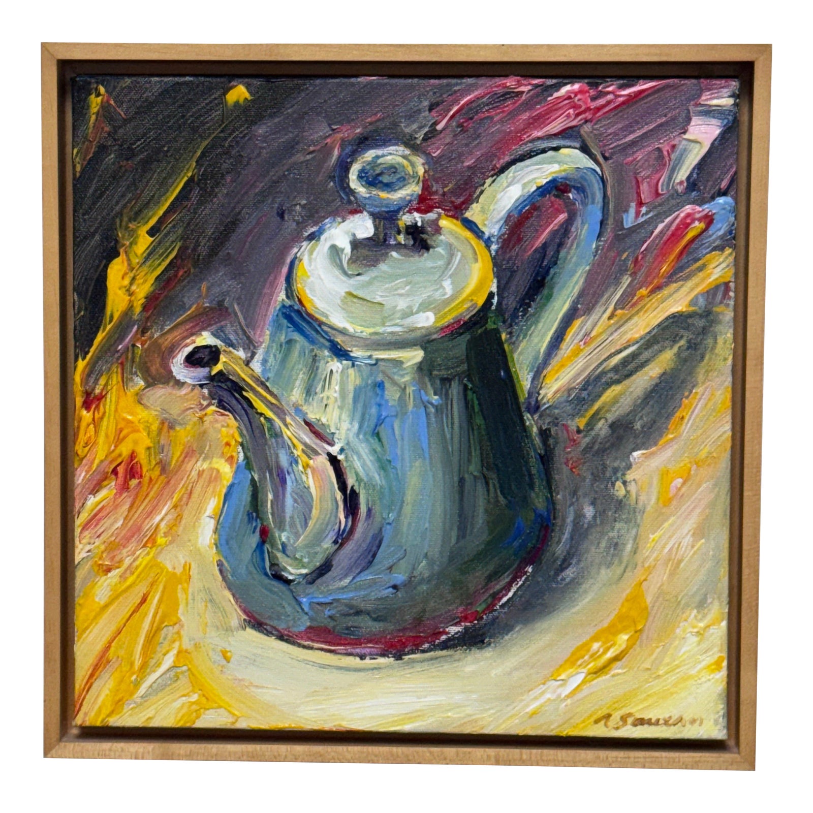 Circa 2001 Albert Smith Abstract Teapot, Framed | Chairish