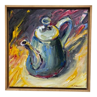 Circa 2001 Albert Smith Abstract Teapot, Framed For Sale