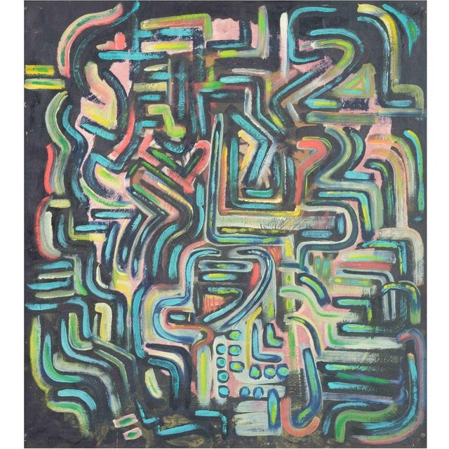 1980s Carsten Hellström, Circuit II, 1982, Oil on Board For Sale - Image 5 of 5