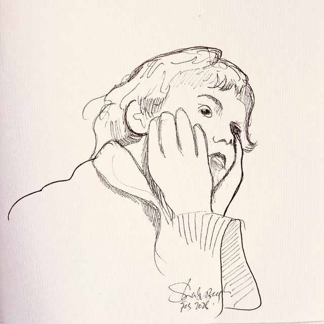 This listing is for a framed ink on paper drawing, with certificate of authentication. With frame: 40x40cm / Without...