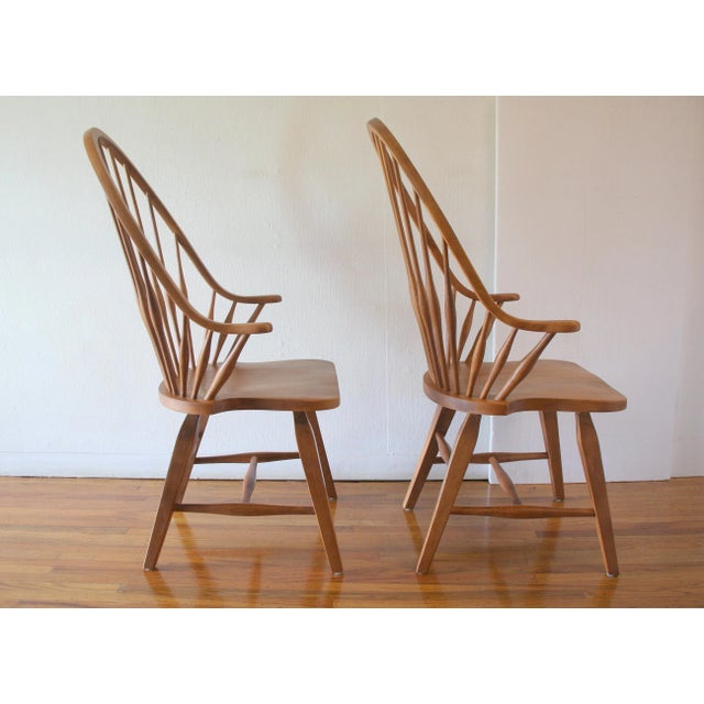 Mid-Century Modern Mid Century Modern Style Pair of Windsor Chairs by Broyhill For Sale - Image 3 of 7