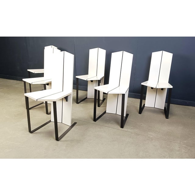 Gray Postmodern Dining Chairs, 1980s, Set of 6 For Sale - Image 8 of 13