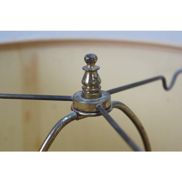 Mid 20th Century Hollywood Regency Brass Black Banded Enameled Table Lamp 23" For Sale - Image 9 of 12