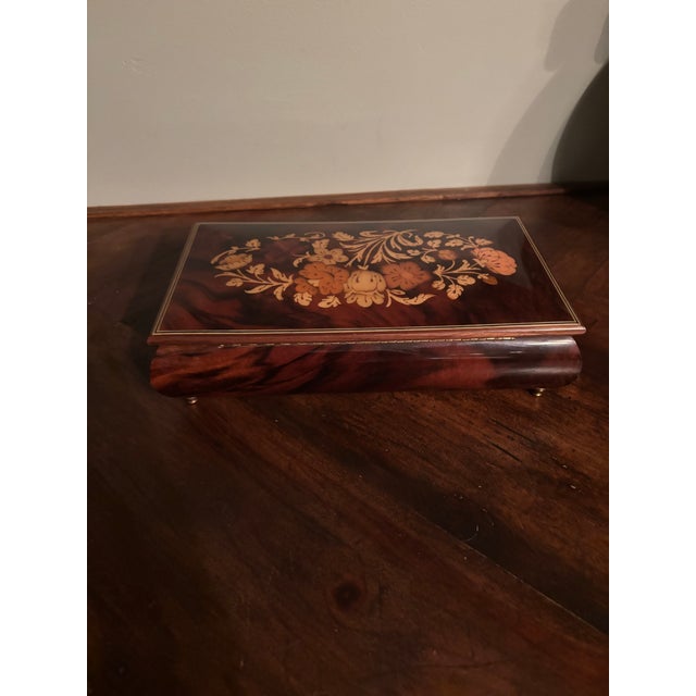 Mid 20th Century Modern Italian Inlaid Wood Music Jewelry Box, Italian Movement, Working For Sale In San Diego - Image 6 of 12
