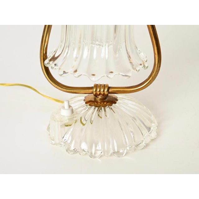 Murano Glass Bell and Brass Table Lamps from Barovier, Italy, 1940s, Set of 2 For Sale - Image 13 of 16