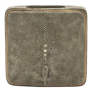 Shagreen Vase With Brass Details by R&y Augousti For Sale