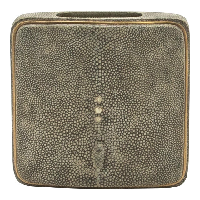 Shagreen Vase With Brass Details by R&y Augousti For Sale