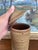 Mid 20th Century Vintage Hand-Thrown Studio Pottery Lidded Jar With Speckled Glaze and Ribbed Texture. For Sale - Image 5 of 8