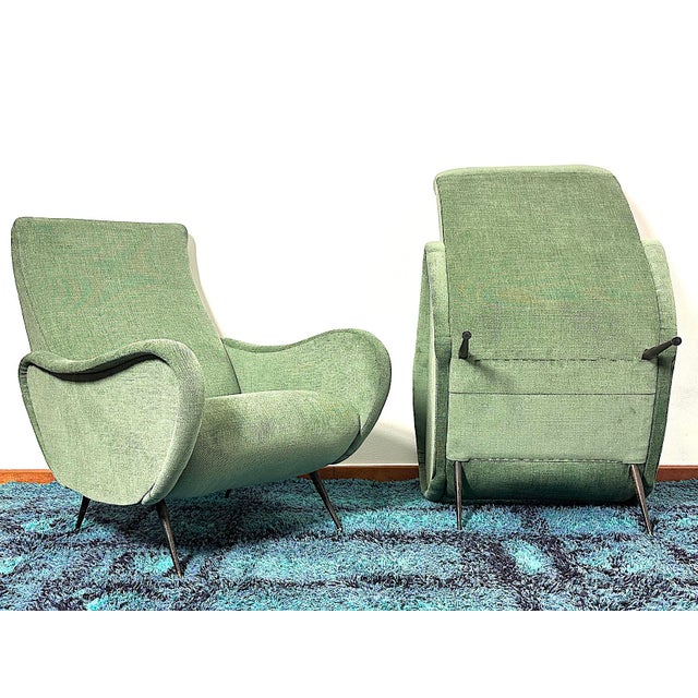 Italian Lady Lounge Chairs Attributed to Marco Zanuso, 1960s, Set of 2 For Sale - Image 10 of 12