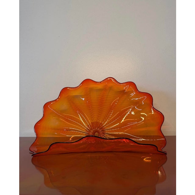 Early 21st Century Chihuly Orange Persian Set of 5 (Black Rim) For Sale - Image 5 of 10