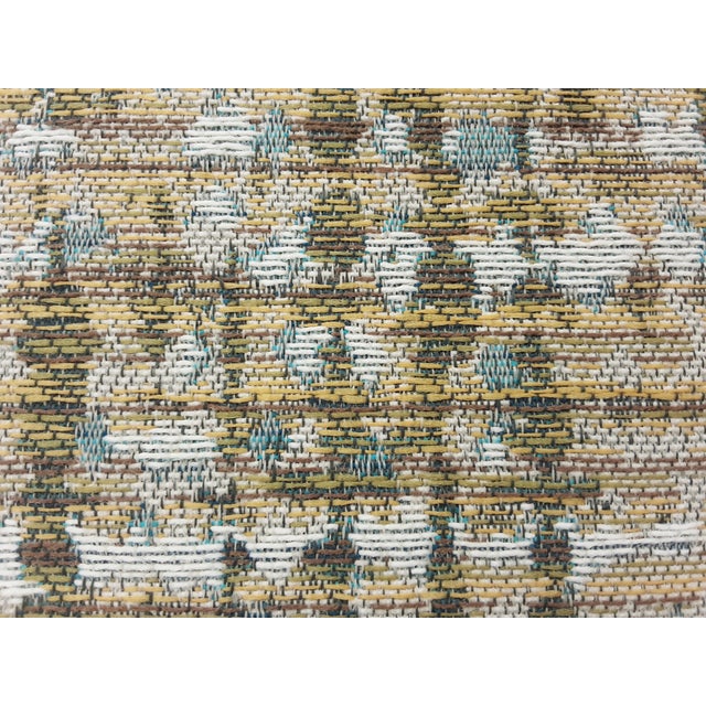 Mid-Century Modern Momentum Boho Amber Stain Resistant Lime Olive Green Teal MCM Upholstery Fabric For Sale - Image 3 of 3